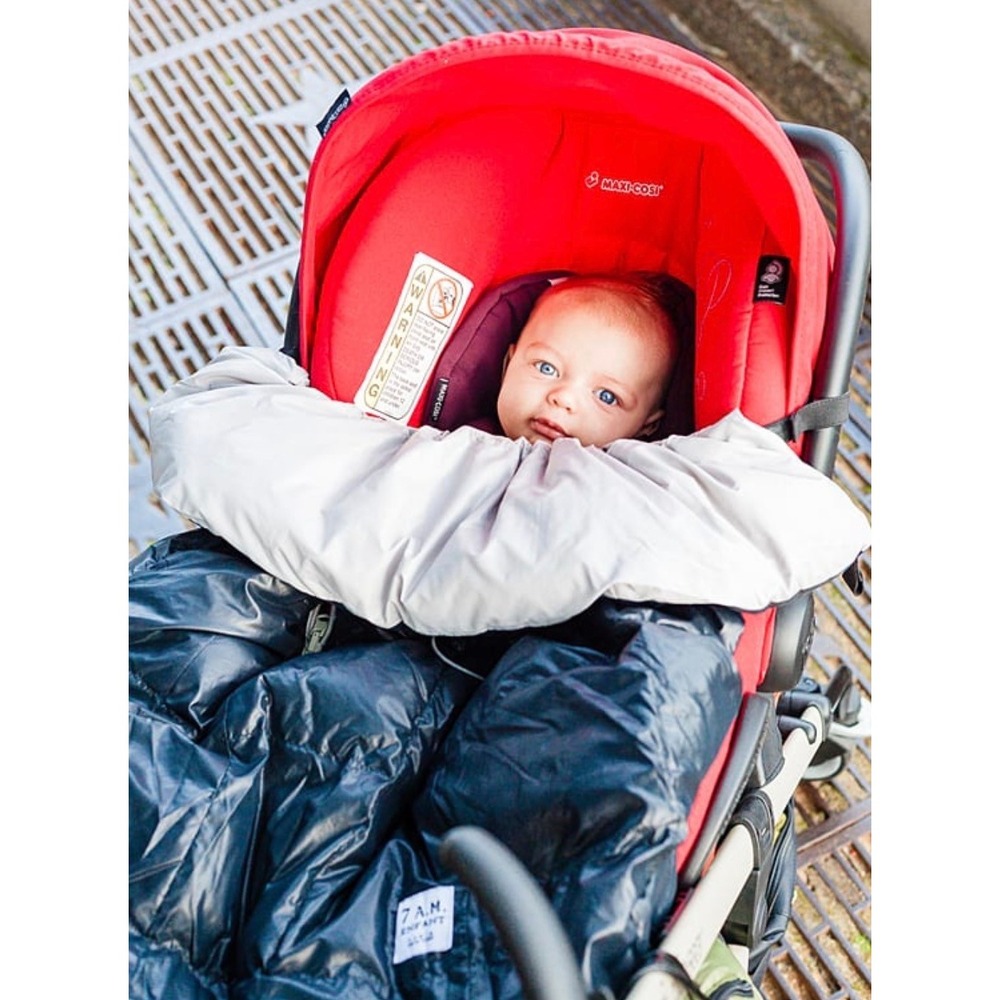 7 A.M. Enfant Cygnet CC100 Stroller Car Seat Cover Metallic Black Quilted Puffer